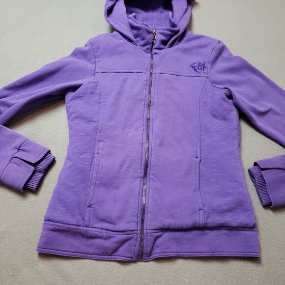 Fox zip up hoodie quilted lining thick y2k Size Large embroidered logo - Picture 5 of 16